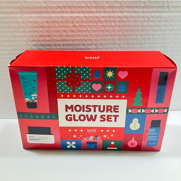 belif Moisture Glow Holiday 5pc Set Aqua Bomb Eye Toner Cream Serum NIB - Picture 1 of 3